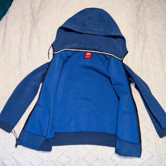 Nike Sportswear Tech Fleece Full Zip Hoodie Game Royal Black Heather Medium - Picture 3 of 12